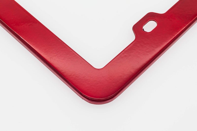 creathome 2PCs Creathome Stainless Steel License Plate Frames with Shining Red Color - Image 5